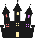 ハロウィンお城のイラスト1
