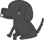 お座り犬のイラスト6